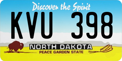 ND license plate KVU398