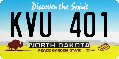 ND license plate KVU401