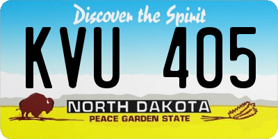 ND license plate KVU405