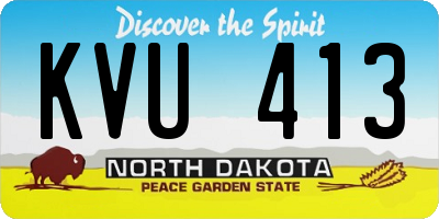 ND license plate KVU413