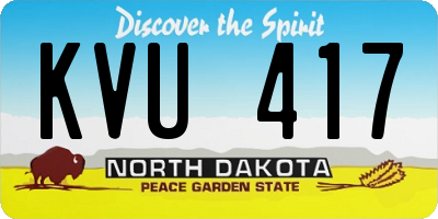 ND license plate KVU417