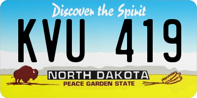 ND license plate KVU419