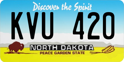 ND license plate KVU420