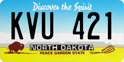ND license plate KVU421