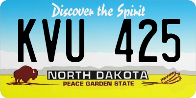 ND license plate KVU425