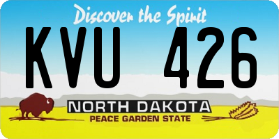 ND license plate KVU426