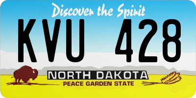 ND license plate KVU428