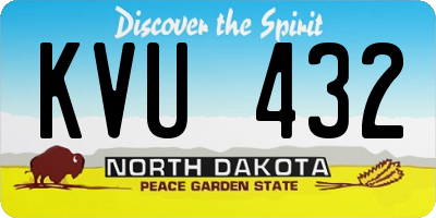 ND license plate KVU432