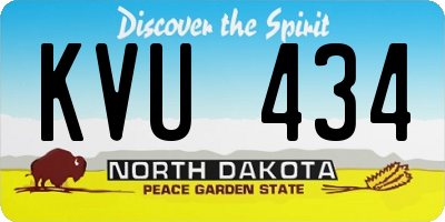 ND license plate KVU434