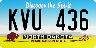 ND license plate KVU436
