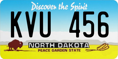ND license plate KVU456