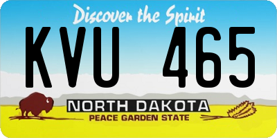 ND license plate KVU465