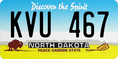 ND license plate KVU467