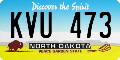 ND license plate KVU473