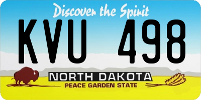 ND license plate KVU498