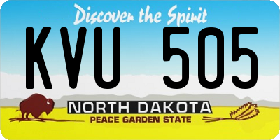 ND license plate KVU505