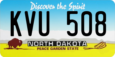 ND license plate KVU508