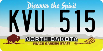 ND license plate KVU515