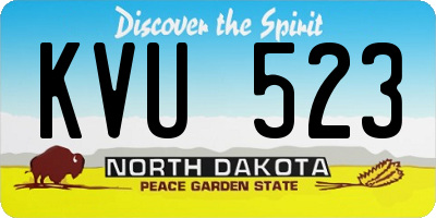 ND license plate KVU523