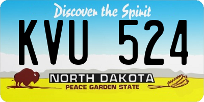 ND license plate KVU524