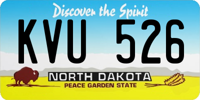 ND license plate KVU526
