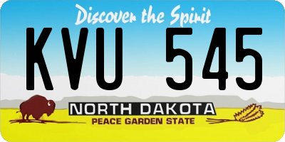 ND license plate KVU545