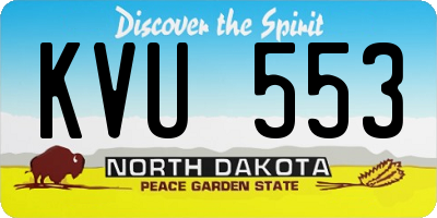 ND license plate KVU553