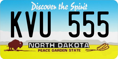 ND license plate KVU555