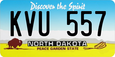 ND license plate KVU557