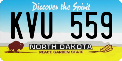 ND license plate KVU559