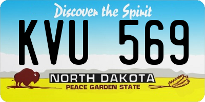 ND license plate KVU569