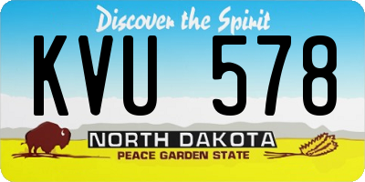 ND license plate KVU578