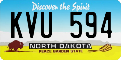 ND license plate KVU594