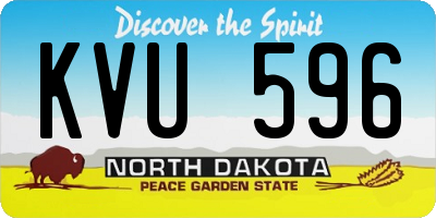 ND license plate KVU596