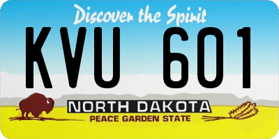 ND license plate KVU601