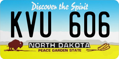 ND license plate KVU606