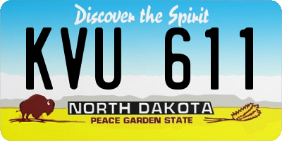 ND license plate KVU611