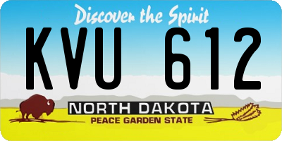 ND license plate KVU612