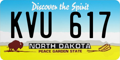 ND license plate KVU617