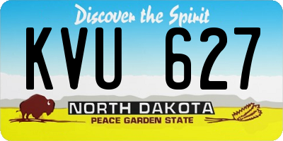 ND license plate KVU627