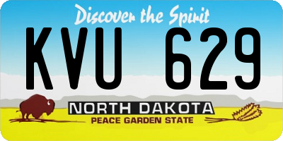 ND license plate KVU629