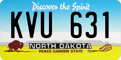 ND license plate KVU631