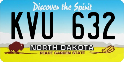 ND license plate KVU632