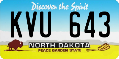 ND license plate KVU643