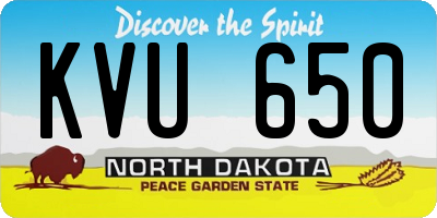 ND license plate KVU650