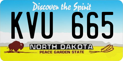 ND license plate KVU665
