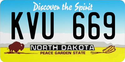 ND license plate KVU669