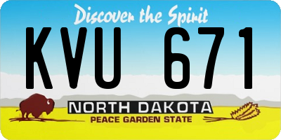 ND license plate KVU671