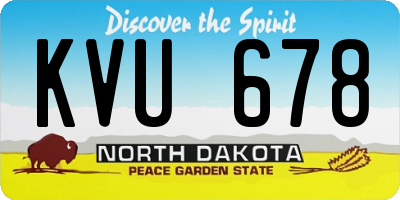 ND license plate KVU678