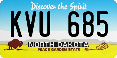 ND license plate KVU685